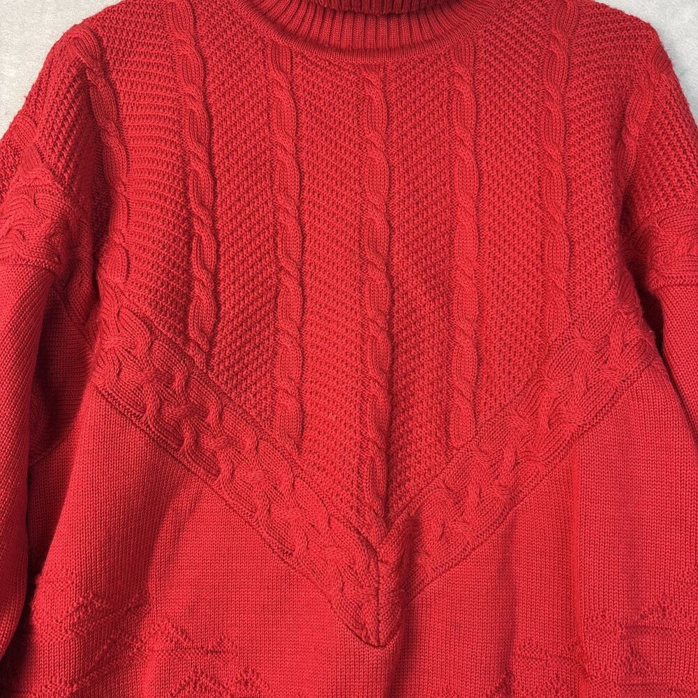VTG Bogner Sweater Women’s Sm Wool Blend Turtleneck Ribbed Cable Knit Pullover - Picture 2 of 9